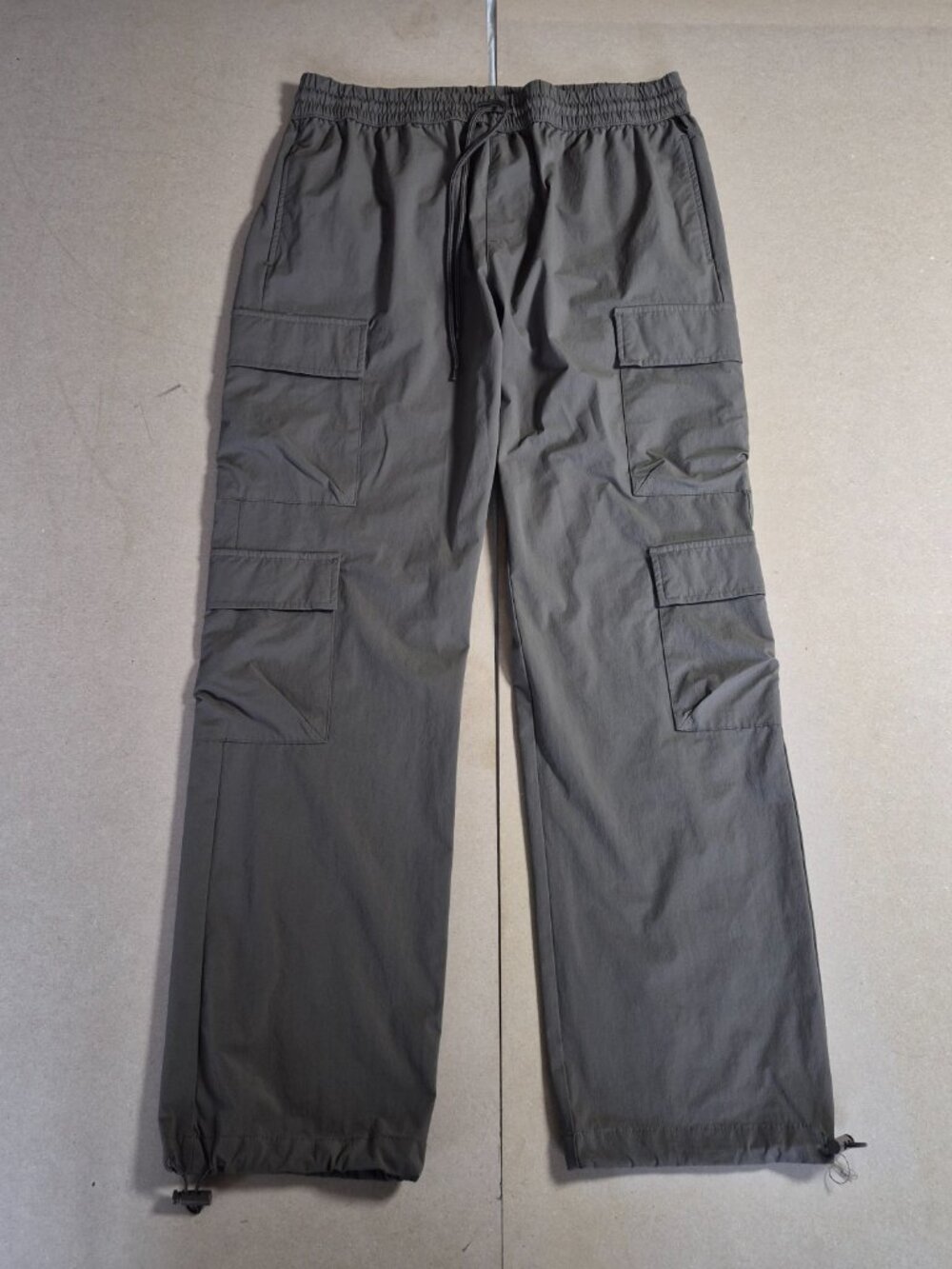 PacSun Men’s M Nylon Stretch Cargo Pants Straight Leg Drawstring Utility